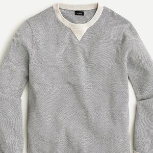 J. Crew Men's Cotton sweater in bird's-eye stitch Crew Neck Size XL
